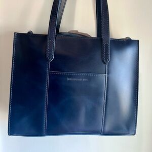 💙Cowboy Blue Large Zip E/W Lola Crossbody Tote- Portland Leather